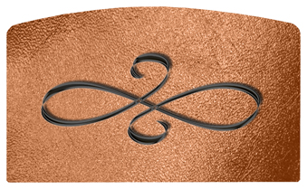 DACRO-601-BK-SH-CP Black Scroll Shimmer Copper